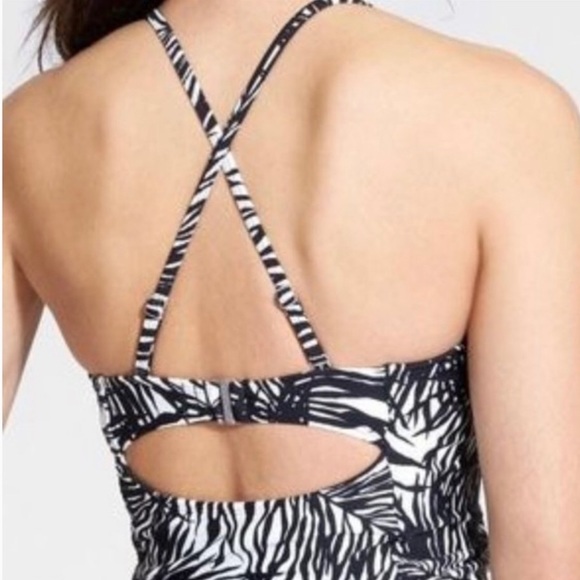 Athleta Palms Kaimana White/Black Print Tankini Size 32 B/C. - Picture 5 of 5